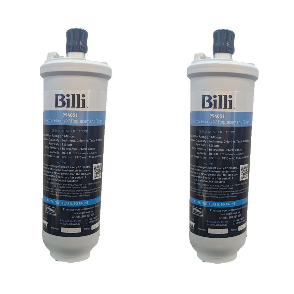 Billi Standard Replacement Water Filter Twin-pack 5.0 micron 994001 994051